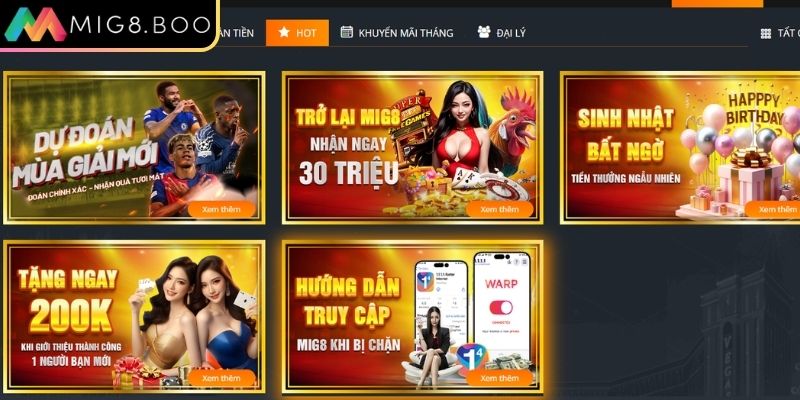 Khuyến mãi MIG8 – Trải Nghiệm Ưu Đãi Đỉnh Cao Giá Trị Khủng 2 Giới thiệu bạn bè nhận thưởng