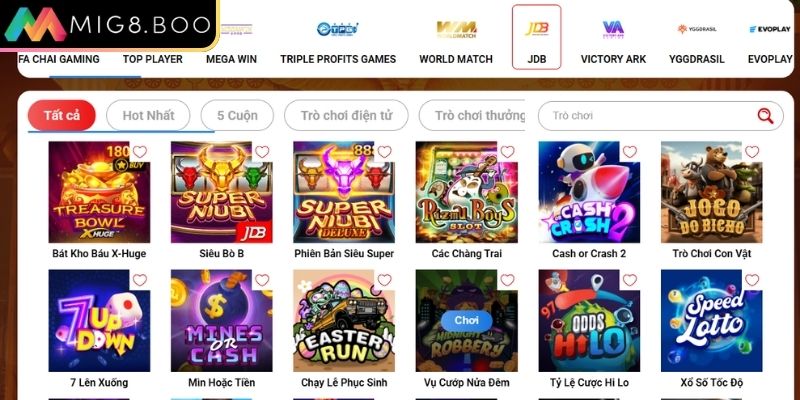 Nổ Hũ JDB MIG8 – Săn Hũ Khủng Mỗi Ngày Tại Thiên Đường Slot 2 Khám phá các tựa game nổi bật nổ hũ JDB